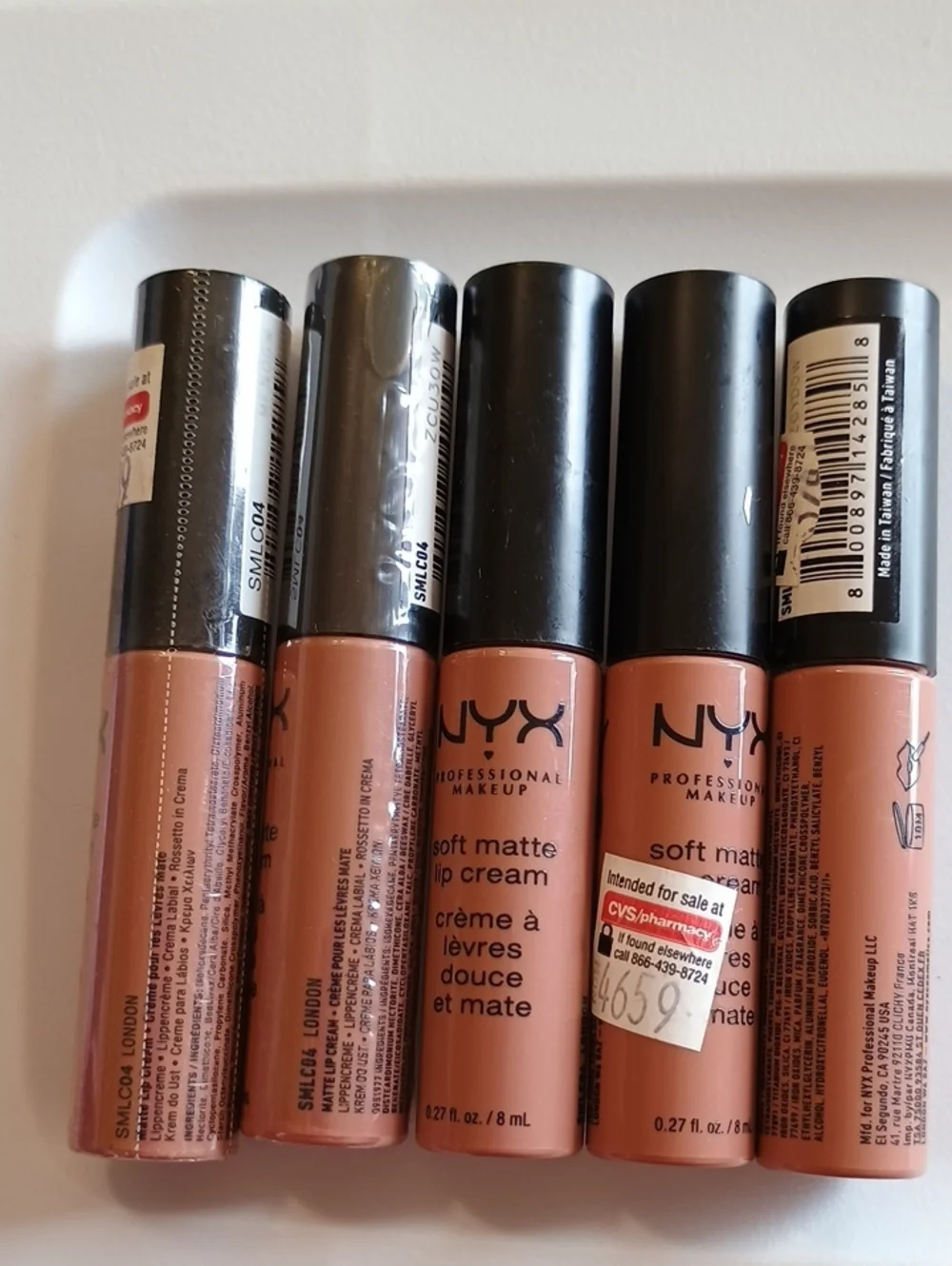 5 x NYX Professional Makeup Soft Matte Lip Cream, London